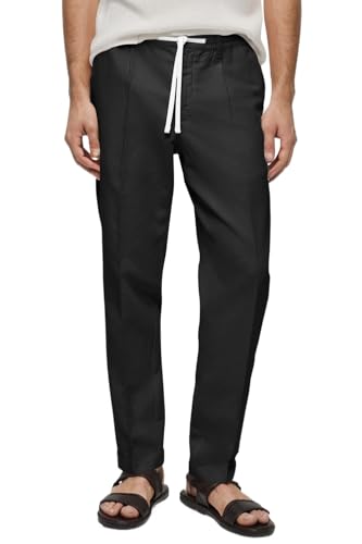 GINGTTO Leinenhose Herren Sommer Leicht Linen Strandhose Hose mit Taschen Schwarz 30 GINGTTO Leinenhose Herren Sommer Leicht Linen Strandhose Hose mit Taschen Schwarz 30 von GINGTTO