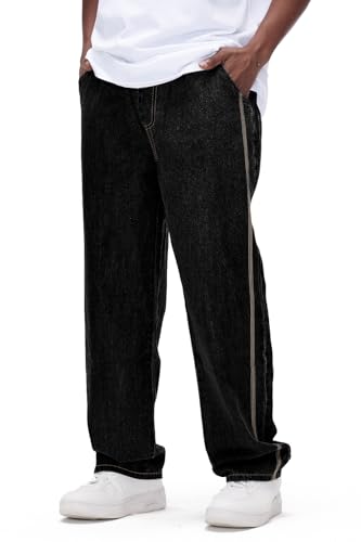 GINGTTO Herren Jeans Loose Fit Schwarz Männer Straight Baggy Denim Jeanshose Regular Hose Relaxed Casual Weit Streetwear Hosen 32 GINGTTO Herren Jeans Loose Fit Schwarz Männer Straight Baggy Denim Jeanshose Regular Hose Relaxed Casual Weit Streetwear Hosen 32 von GINGTTO