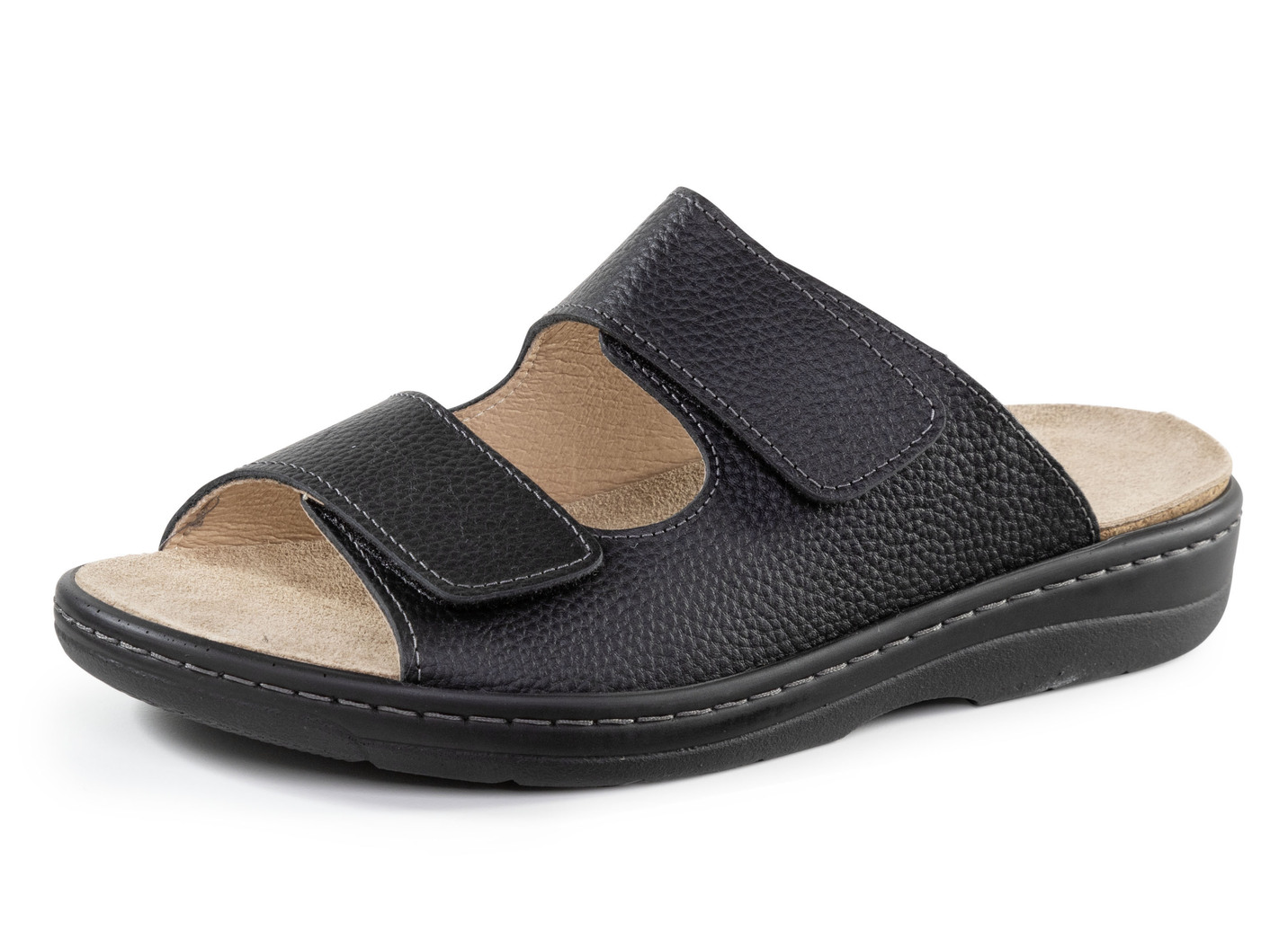 GINO GALANTE, bequeme Herren-Pantoletten, Weite H, mit herausnehmbarem Fußbett, Schwarz, Größe 46 von GINO GALANTE