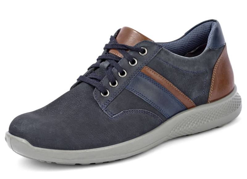 GINO GALANTE, bequeme Herren-Schnürschuhe, Weite K, mit herausnehmbarem Fußbett, Marine-Cognac, Größe 47 von GINO GALANTE