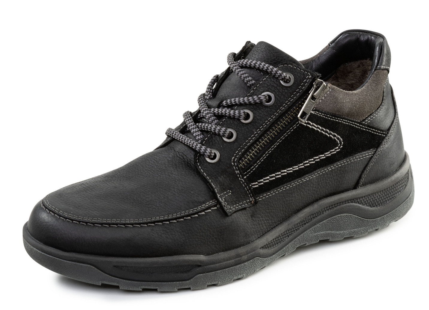 GINO GALANTE, gefütterte Herren-Boots, Winterschuhe, mit Lammfell, Schwarz, Größe 45 von GINO GALANTE