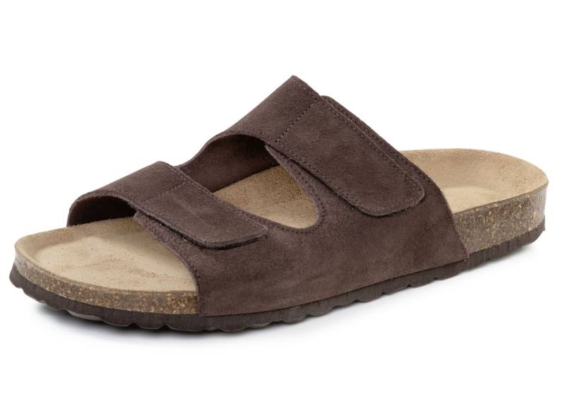 GINO GALANTE, klassiche Herren-Pantoletten, Weite H, mit Klettverschluss, Braun, Größe 44 von GINO GALANTE