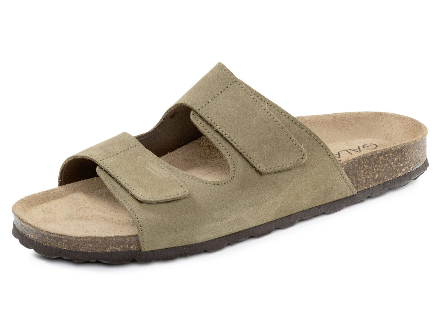 GINO GALANTE, klassiche Herren-Pantoletten, Weite H, mit Klettverschluss, Oliv, Größe 45 von GINO GALANTE