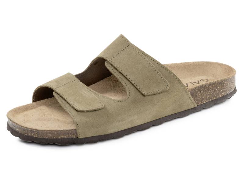 GINO GALANTE, klassiche Herren-Pantoletten, Weite H, mit Klettverschluss, Oliv, Größe 45 von GINO GALANTE