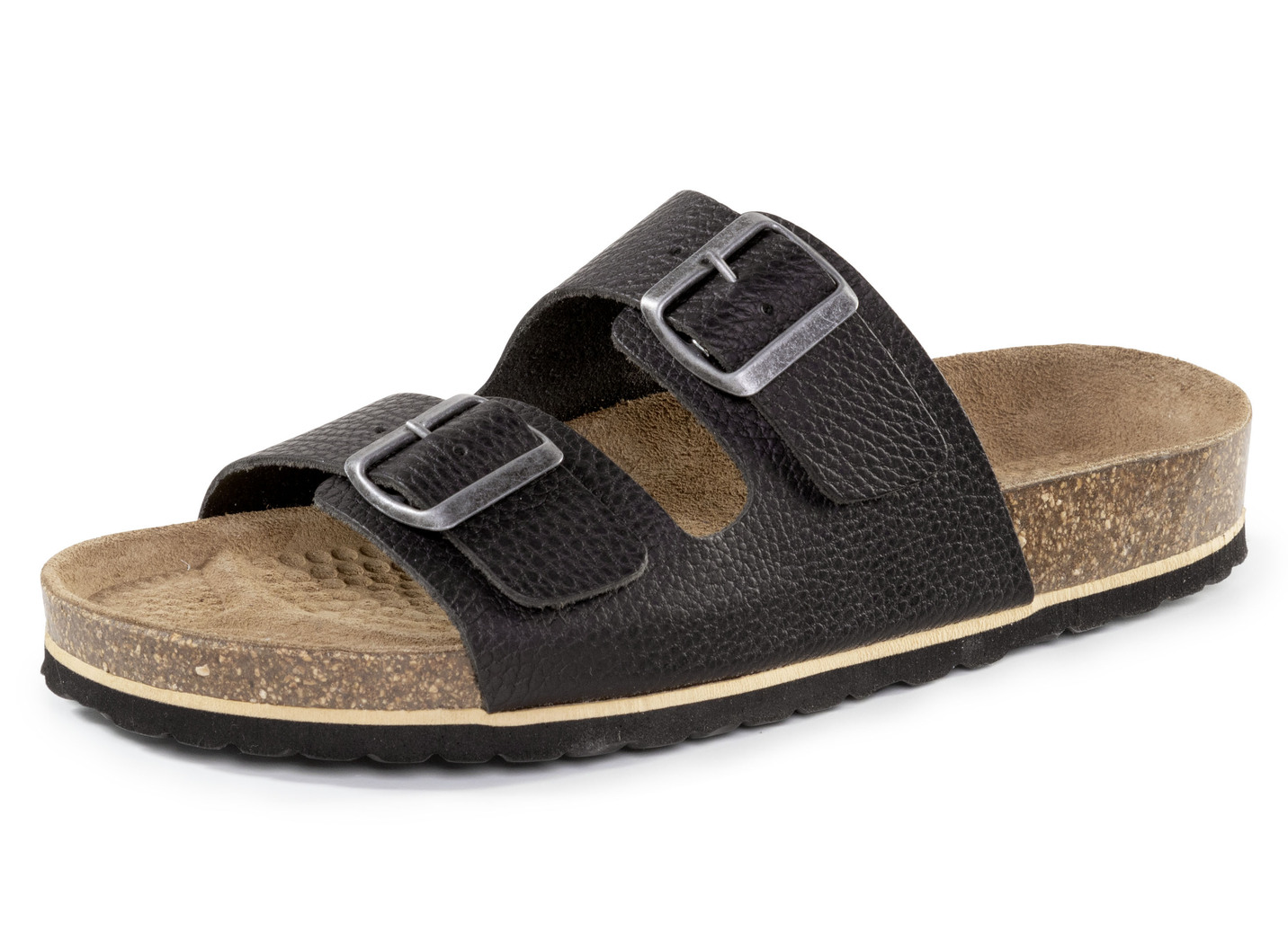 GINO GALANTE, klassische Herren-Pantoletten, Weite H, aus Leder, Schwarz, Größe 47 von GINO GALANTE