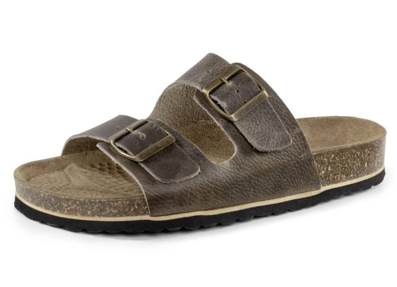 GINO GALANTE, klassische Herren-Pantoletten, Weite H, aus Leder, Tabakbraun, Größe 40 von GINO GALANTE