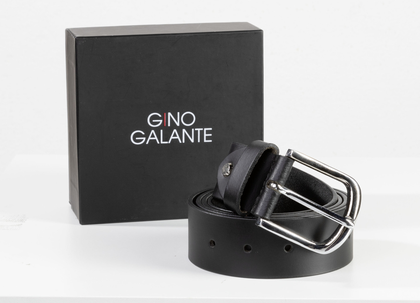 GINO GALANTE, modischer Herren-Gürtel inkl. Box, 3,5 cm breit, Schwarz, Größe 115 von GINO GALANTE