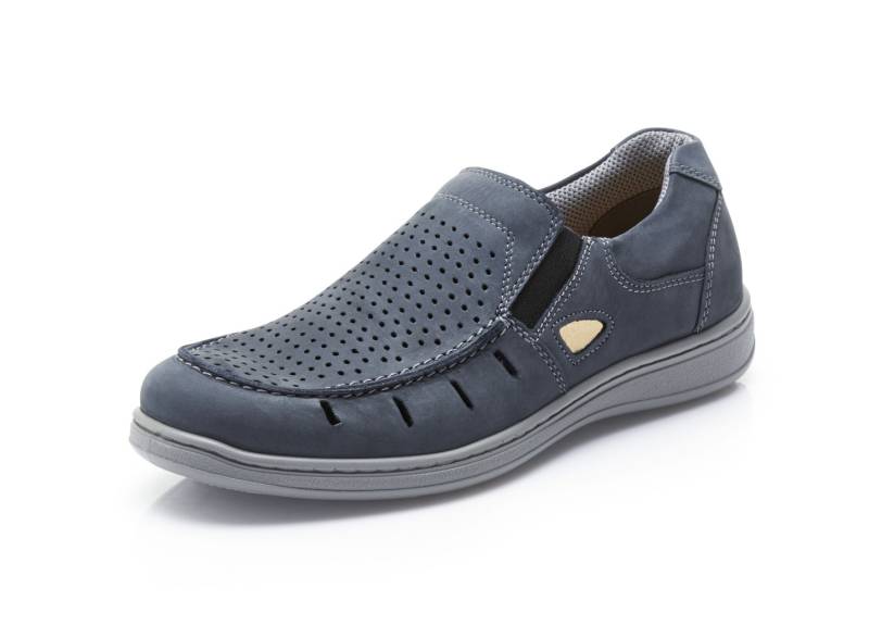 GINO GALANTE, sommerliche Herren-Slipper, mit herausnehmbarem Fußbett, Blau, Größe 45 von GINO GALANTE