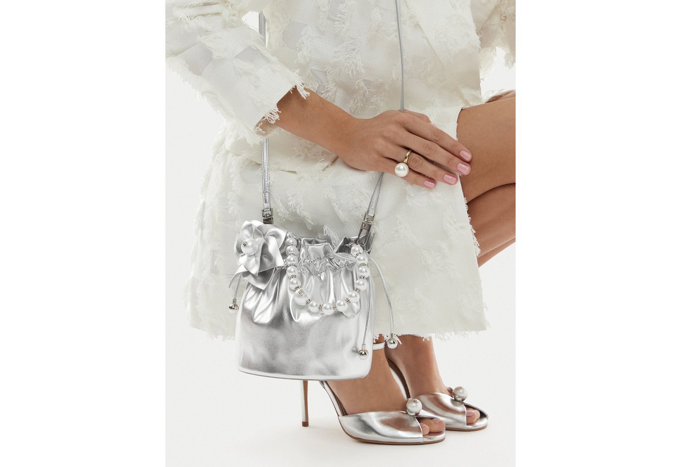 GINO ROSSI Handtasche Gino Rossi Damenhandtasche Silber von GINO ROSSI