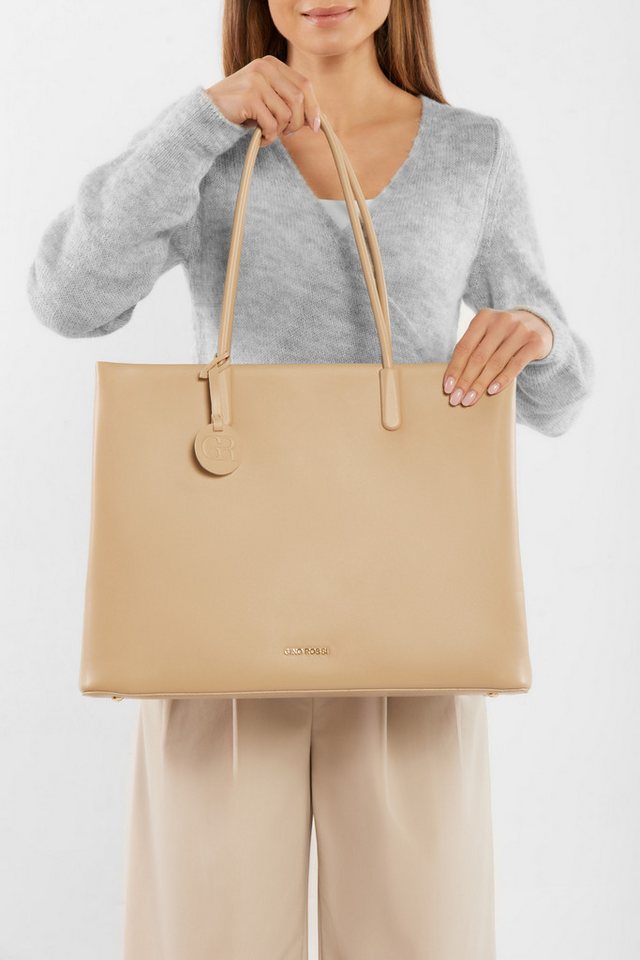 GINO ROSSI Handtasche Gino Rossi Große Shopper Tasche OJ-82712 beige von GINO ROSSI