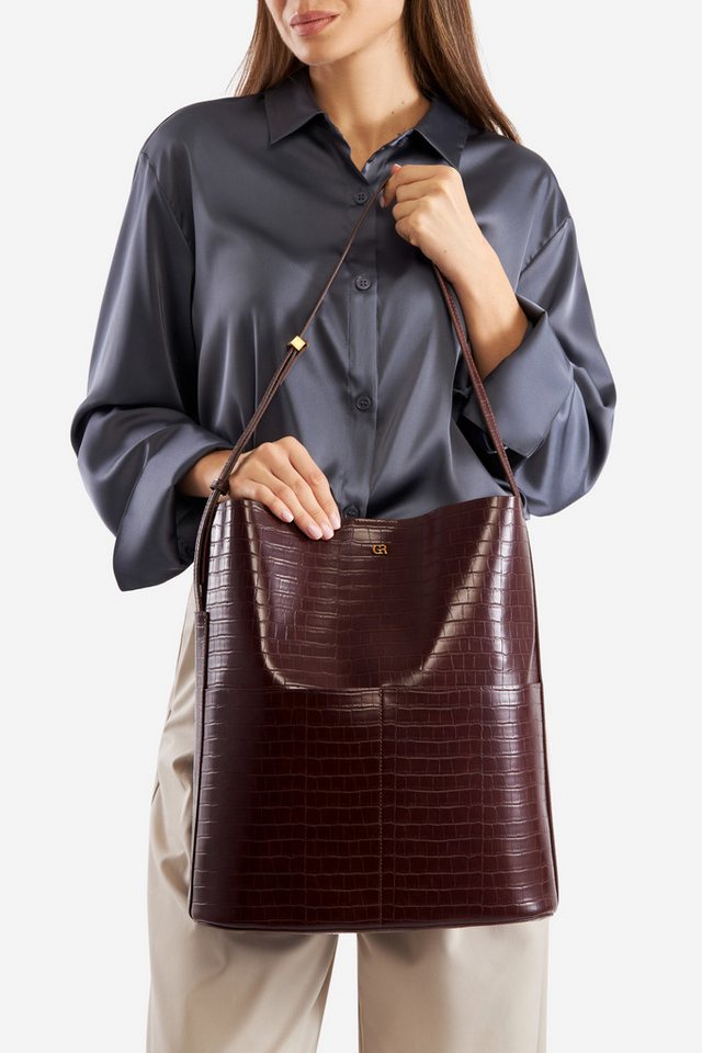 GINO ROSSI Handtasche Gino Rossi Große Tasche CS7779-CROCO braun von GINO ROSSI