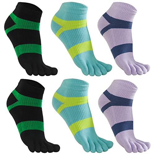 GINZIN Zehensocken Damen 6 Paar-Low Cut fünf Finger Socken-Zehensocken Sport für Damen (as3, numeric, numeric_35, numeric_39, regular, regular, Mischfarben 2-6 Paar, 35-39) von GINZIN