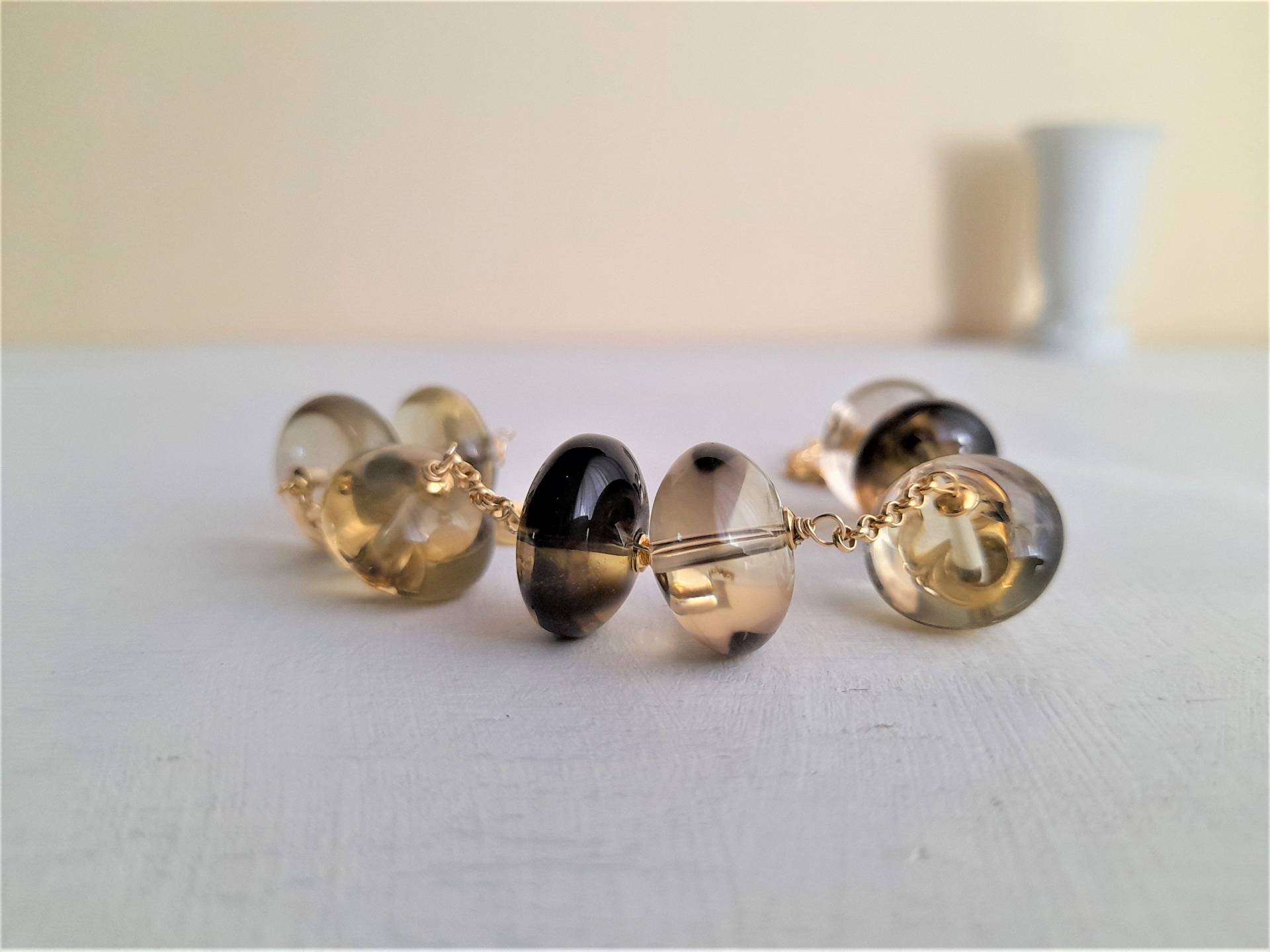 Lemon Quartz & Smoky - Rosenkranzarmband Mit Zitronenquarz Und Rauchquarz Edelsteinen Lemon Quartz & Smoky - Rosenkranzarmband Mit Zitronenquarz Und Rauchquarz Edelsteinen von GIOIEDITITTI