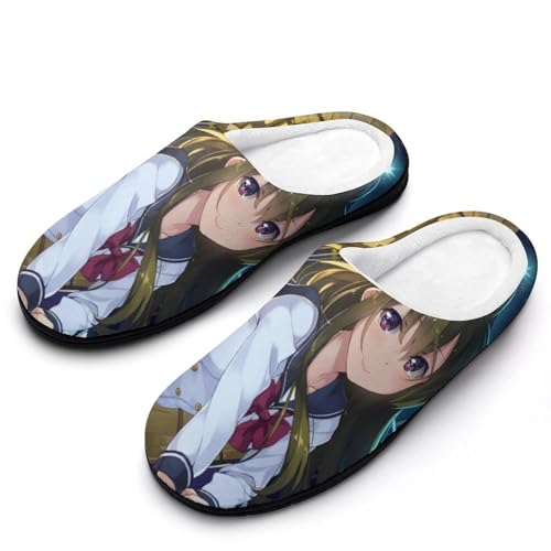 GIOKQB Anime-Mädchen Hausschuhe Damen Warme Kunstwolle Memory Foam Slippers Rutschfeste Pantoffeln von GIOKQB