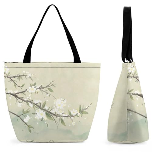 GIOKQB Antike Blume Damen Handtasche Shopper Umhängetasche Schultertasche Tragetasche Mit Reißverschluss 28.5x18x32.5cm von GIOKQB