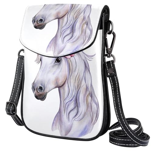 GIOKQB Damen Klein Umhängetasche Einhorn Pferd Schultertasche Handytasche Zum Umhängen Mini Crossbody Tasche von GIOKQB