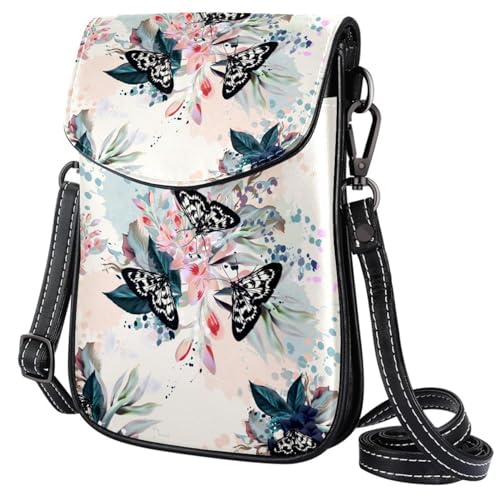 GIOKQB Damen Klein Umhängetasche Retro Schmetterling Schultertasche Handytasche Zum Umhängen Mini Crossbody Tasche von GIOKQB