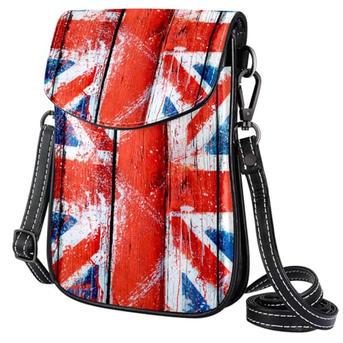 GIOKQB Damen Klein Umhängetasche Union Jack Schultertasche Handytasche Zum Umhängen Mini Crossbody Tasche von GIOKQB