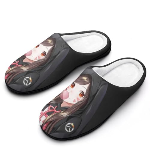 GIOKQB Kaugummi-Mädchen Hausschuhe Damen Warme Kunstwolle Memory Foam Slippers Rutschfeste Pantoffeln von GIOKQB
