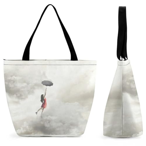 GIOKQB Mädchen Regenschirm Damen Handtasche Shopper Umhängetasche Schultertasche Tragetasche Mit Reißverschluss 28.5x18x32.5cm von GIOKQB