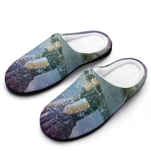 GIOKQB Mädchen Regenschirm Hausschuhe Damen Warme Kunstwolle Memory Foam Slippers Rutschfeste Pantoffeln von GIOKQB