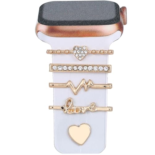 GIONAR 5 Stück Watch Charms für Apple, Watch Armband Charms mit Glitzernden Ringschlaufen, Watch Armband Schmuck für Apple Watch Zubehör für Apple Geeignet für Das Zu Jedem Anlass, wie Party, Meeting von GIONAR