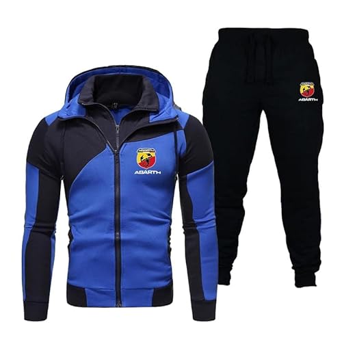 GIOPSQ Ab-a_rth Lässige Herren-Sportbekleidung mit doppeltem Reißverschluss, Kapuzenjacke und Jogginghose aus Baumwolle herren/B/XL von GIOPSQ