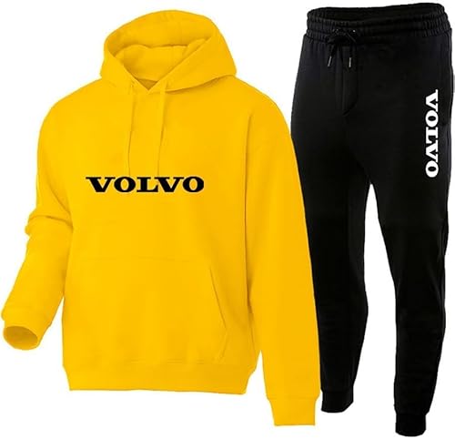 GIOPSQ Herren/Damen Vo-l_vo einfarbiger Baumwoll-Hoodie-Sweatshirt-Hosenanzug, klassische Sportbekleidung, lässige Jogging-Kleidung kapuze/B/XS von GIOPSQ