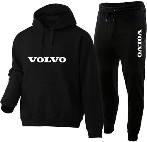 GIOPSQ Herren/Damen Vo-l_vo einfarbiger Baumwoll-Hoodie-Sweatshirt-Hosenanzug, ﻿klassische Sportbekleidung, lässige Jogging-Kleidung kapuze/D/L von GIOPSQ