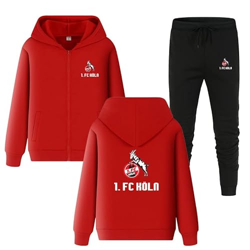 GIOPSQ Herren Trainingsanzug Set 1.Fc-Koln Jogginganzug Kapuzenjacke + Hose Hoodie Set Sportswear Freizeit/G/L von GIOPSQ