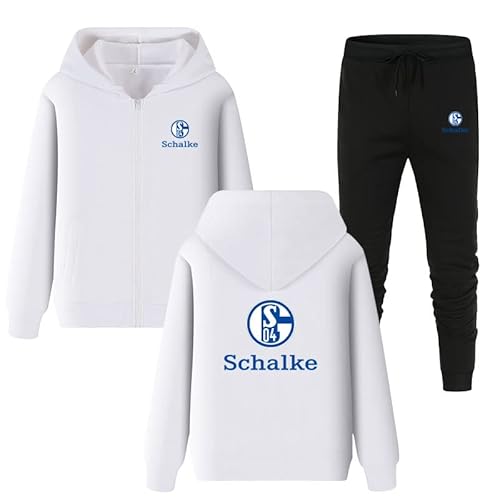 GIOPSQ Herren Trainingsanzug Set﻿ Schalke 04 Jogginganzug Kapuzenjacke + Hose Hoodie Set Sportswear Retro/E/L von GIOPSQ