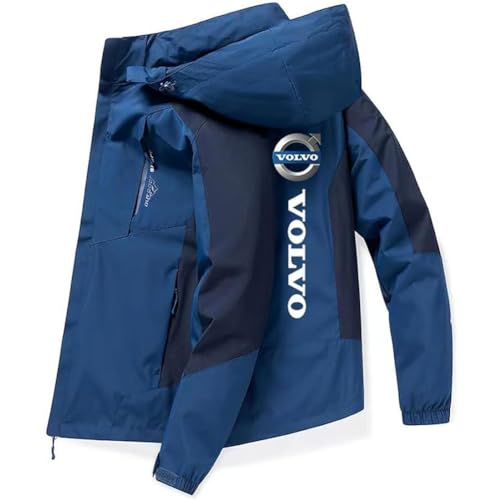 GIOPSQ Herrenjacke Vo-l_vo wasserdichtes Kapuzen-Sweatshirt winddichter Outdoor-Mantel Sportbekleidung locker/A/3XL von GIOPSQ