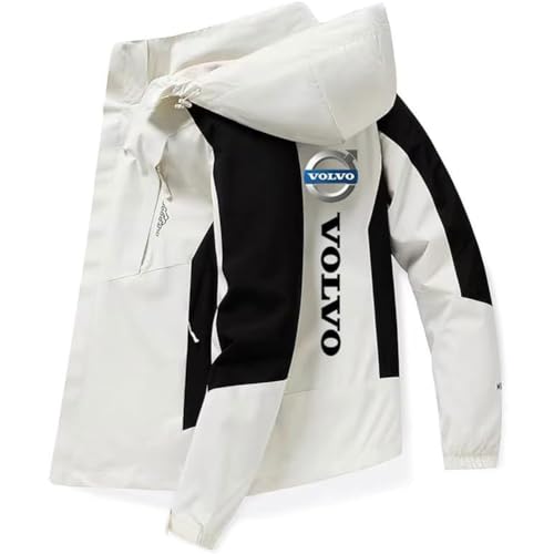 GIOPSQ Herrenjacke Vo-l_vo wasserdichtes Kapuzen-Sweatshirt winddichter Outdoor-Mantel Sportbekleidung locker/B/L von GIOPSQ