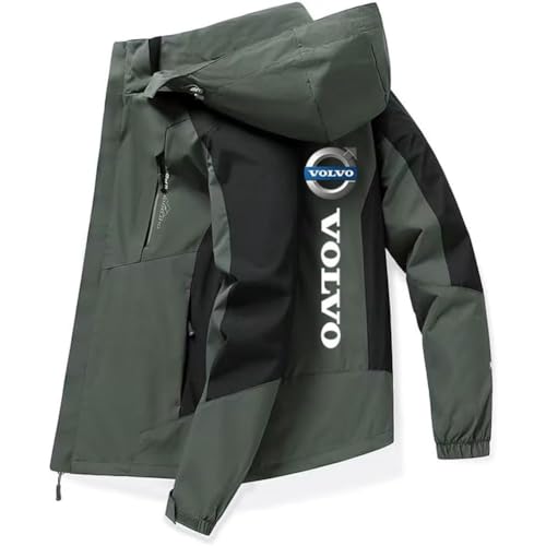 GIOPSQ Herrenjacke Vo-l_vo wasserdichtes Kapuzen-Sweatshirt winddichter Outdoor-Mantel Sportbekleidung locker/C/M von GIOPSQ