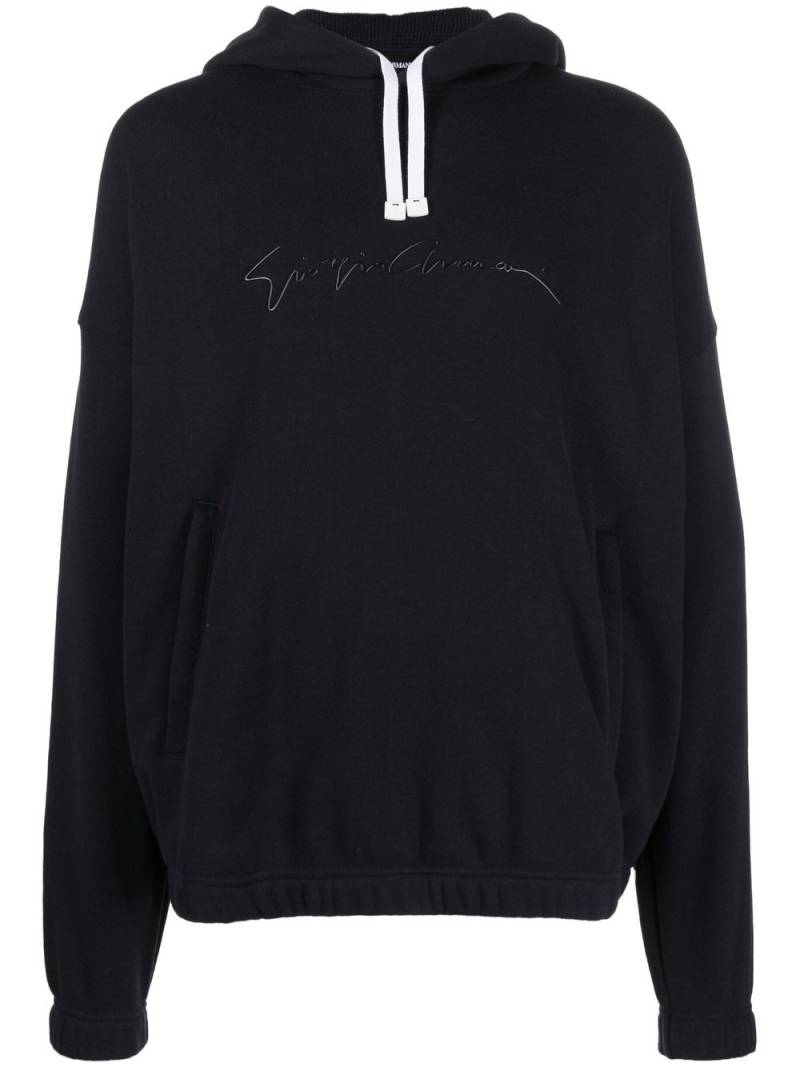 Giorgio Armani Hoodie mit Logo-Print - Blau von Giorgio Armani