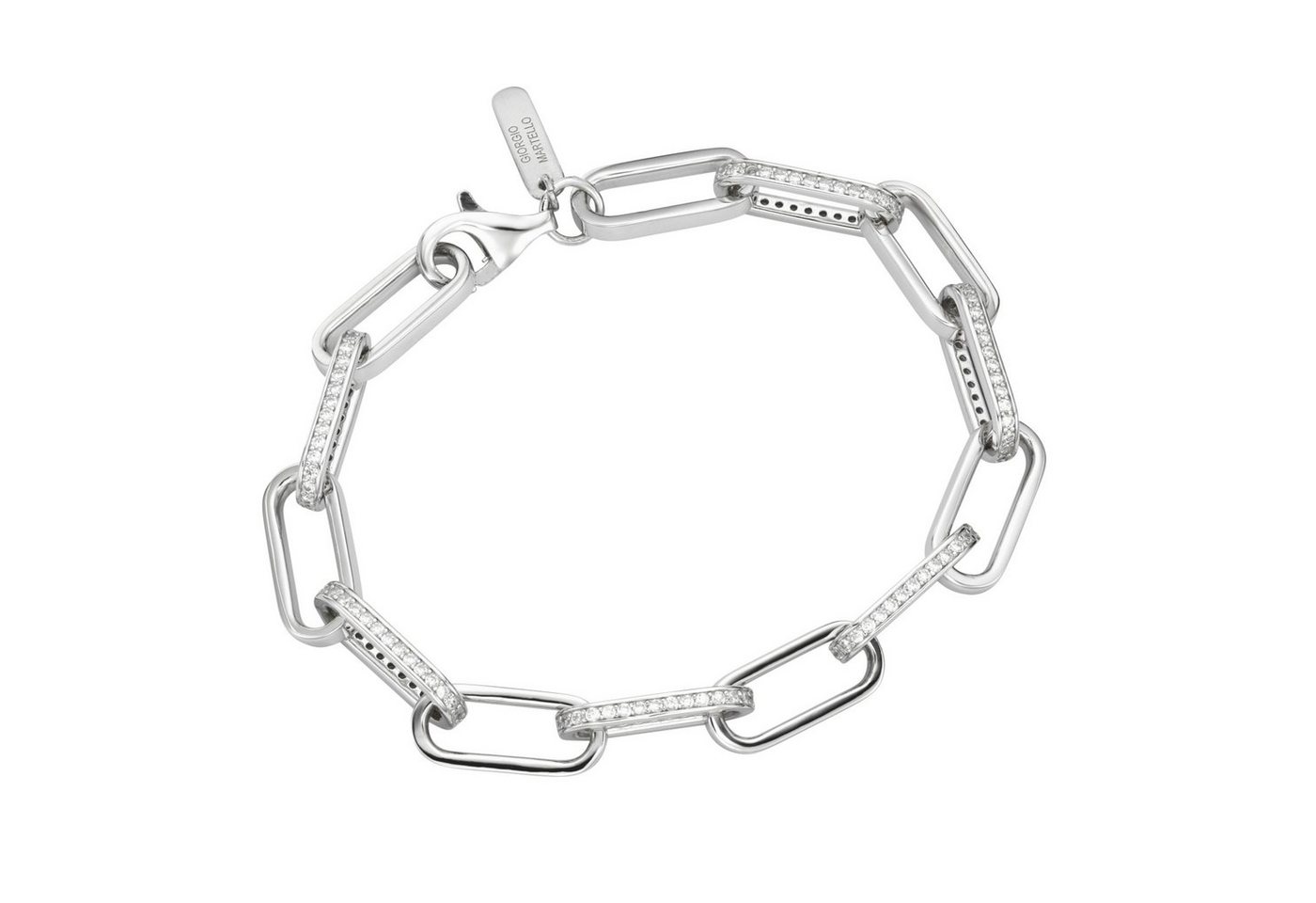 GIORGIO MARTELLO MILANO Armband Gliederkette mit Zirkonia, Silber 925 von GIORGIO MARTELLO MILANO