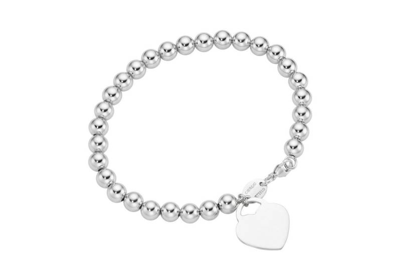 GIORGIO MARTELLO MILANO Armband Kugel Armband mit Behang Herz, Silber 925 von GIORGIO MARTELLO MILANO