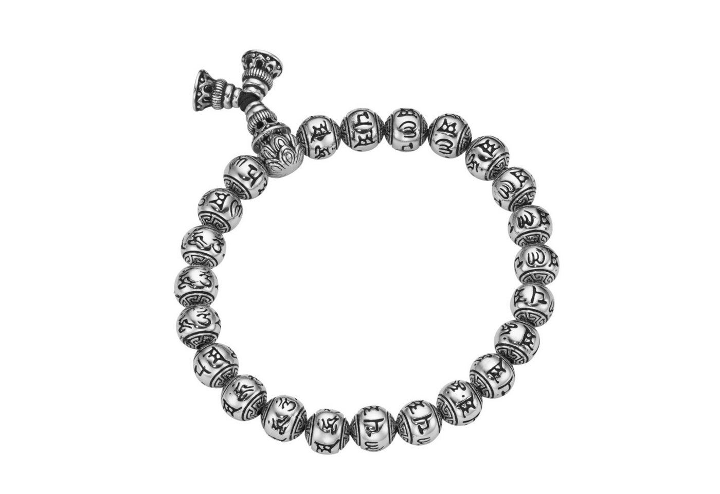 GIORGIO MARTELLO MILANO Armband Kugeln mit tibetischen Glücks-Symbolen, Silber 925 von GIORGIO MARTELLO MILANO