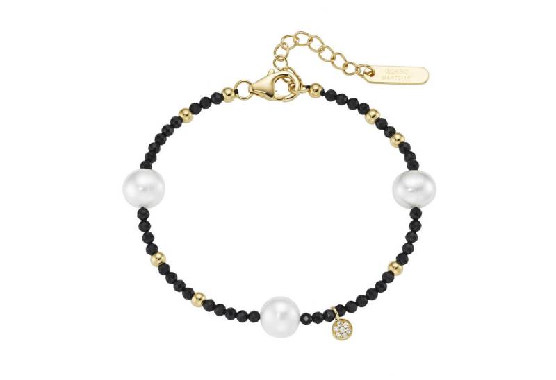 GIORGIO MARTELLO MILANO Armband mit Süßwasser-Perlen und Ziersteinen, Silber 925 von GIORGIO MARTELLO MILANO