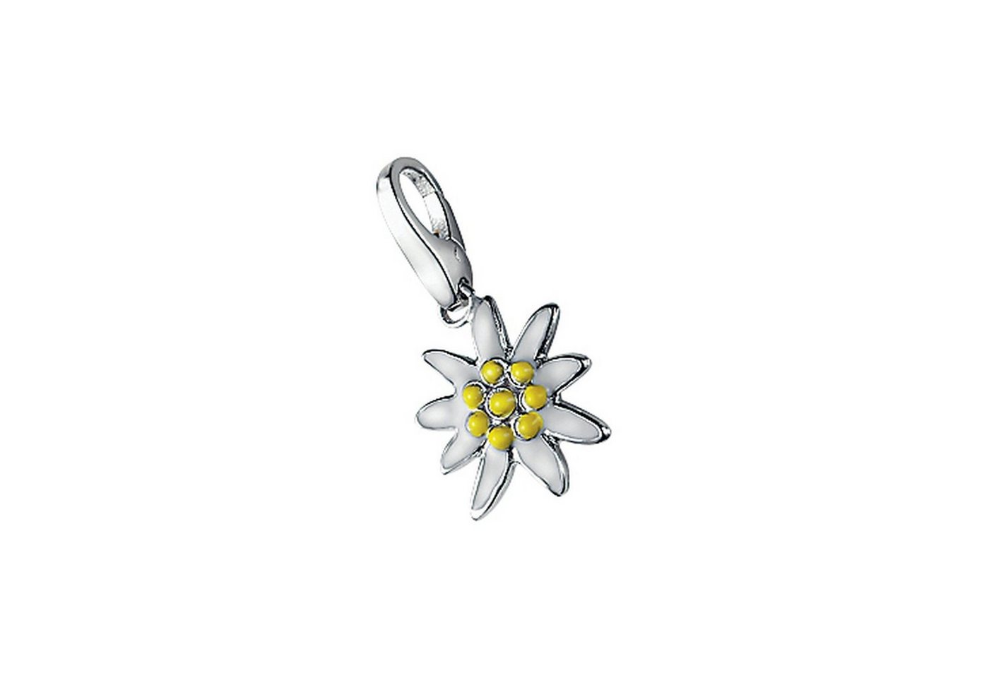 GIORGIO MARTELLO MILANO Charm Blume Edelweiß weiß / gelb, Silber 925 von GIORGIO MARTELLO MILANO