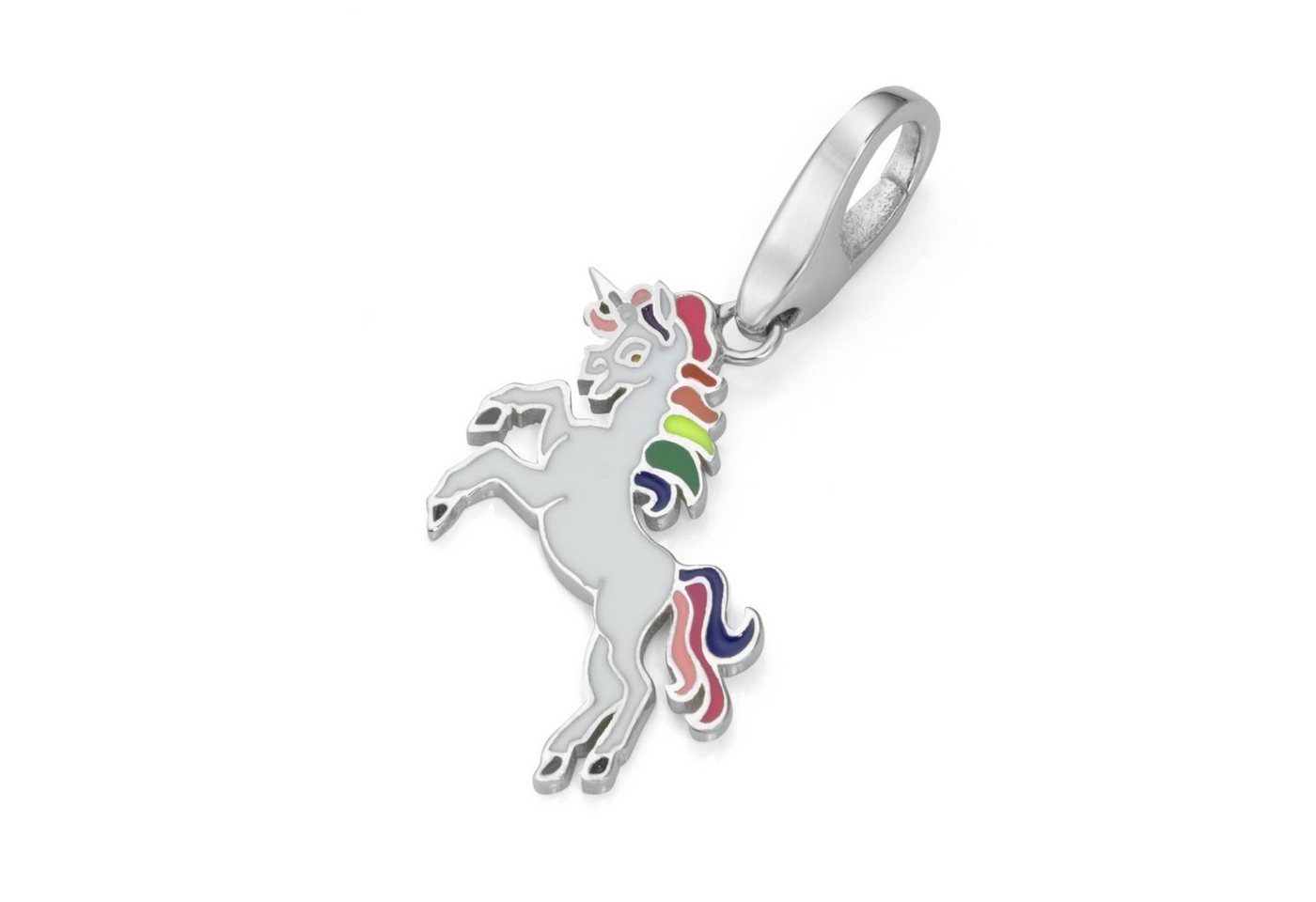 GIORGIO MARTELLO MILANO Charm-Einhänger Einhorn Regenbogen, Silber 925 von GIORGIO MARTELLO MILANO