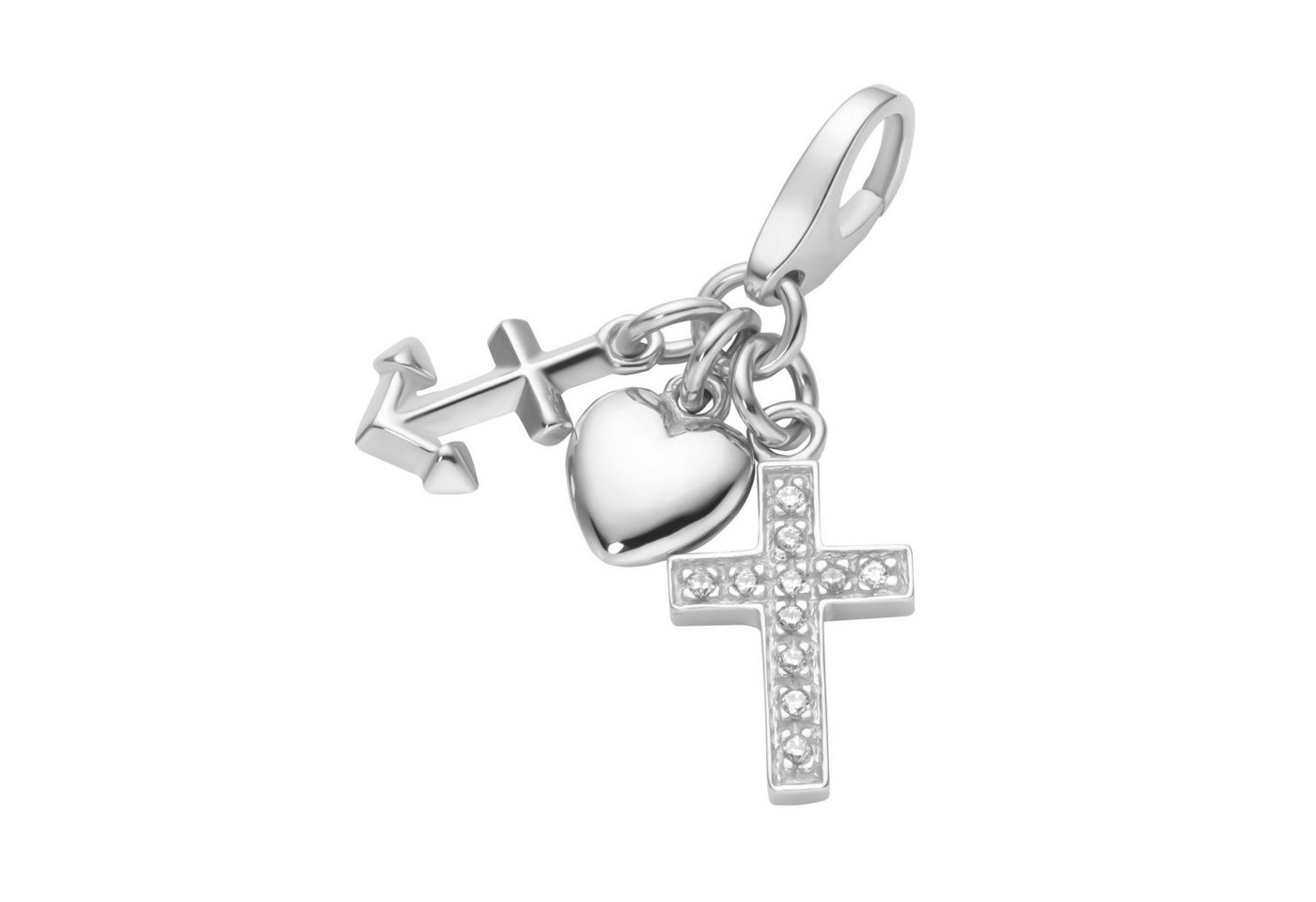 GIORGIO MARTELLO MILANO Charm-Einhänger Glaube Liebe Hoffnung, Silber 925 von GIORGIO MARTELLO MILANO