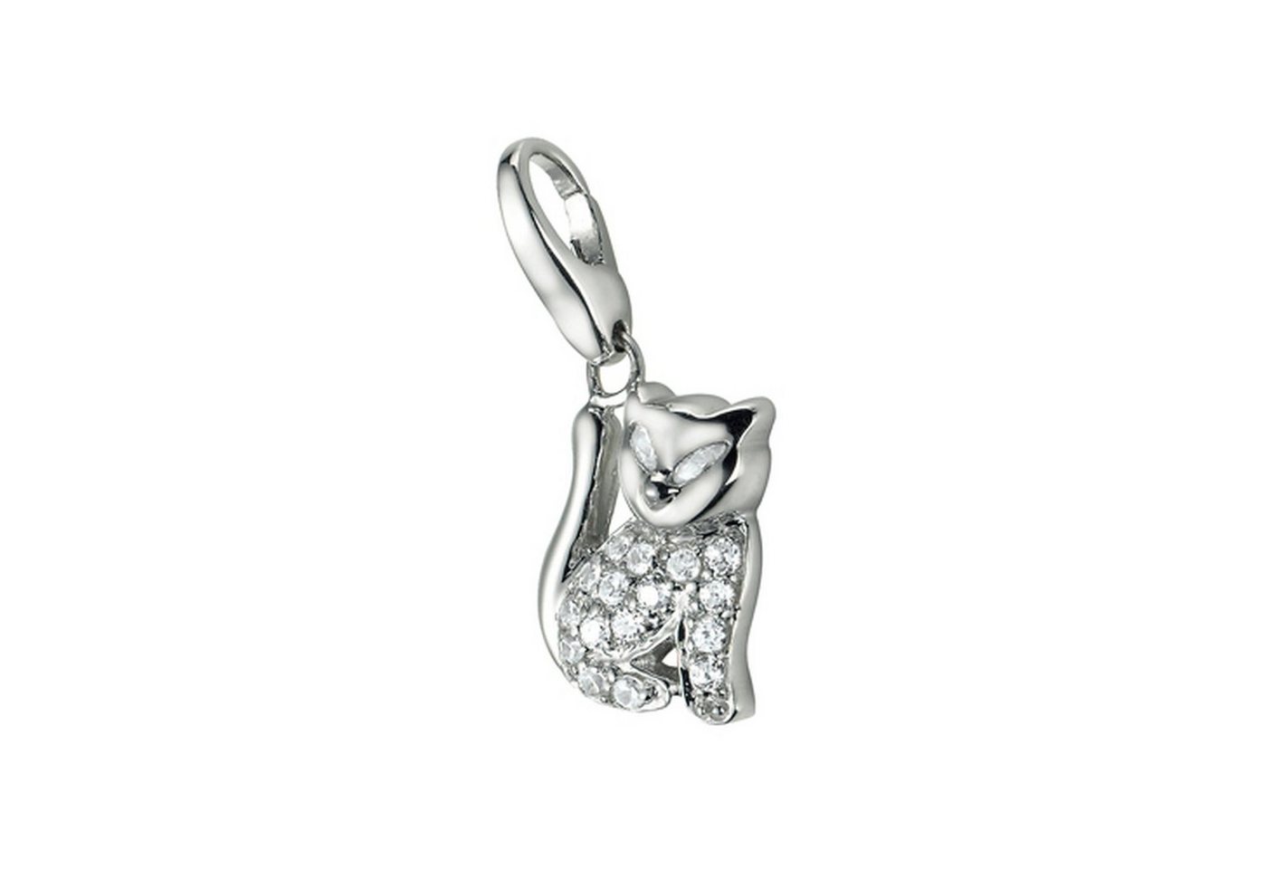 GIORGIO MARTELLO MILANO Charm-Einhänger Katze mit Zirkonia, Silber 925 von GIORGIO MARTELLO MILANO