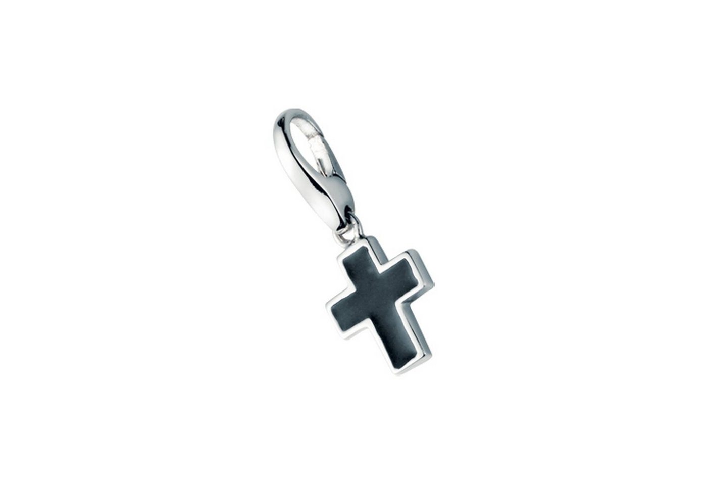 GIORGIO MARTELLO MILANO Charm Kreuz schwarzes Kreuz, Silber 925 von GIORGIO MARTELLO MILANO