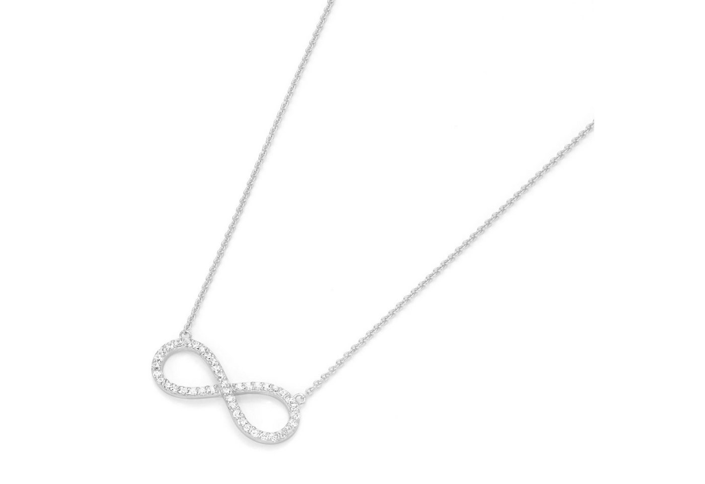 GIORGIO MARTELLO MILANO Collier Infinity (Unendlichkeit) mit Zirkonia Steinen, Silber 925 von GIORGIO MARTELLO MILANO