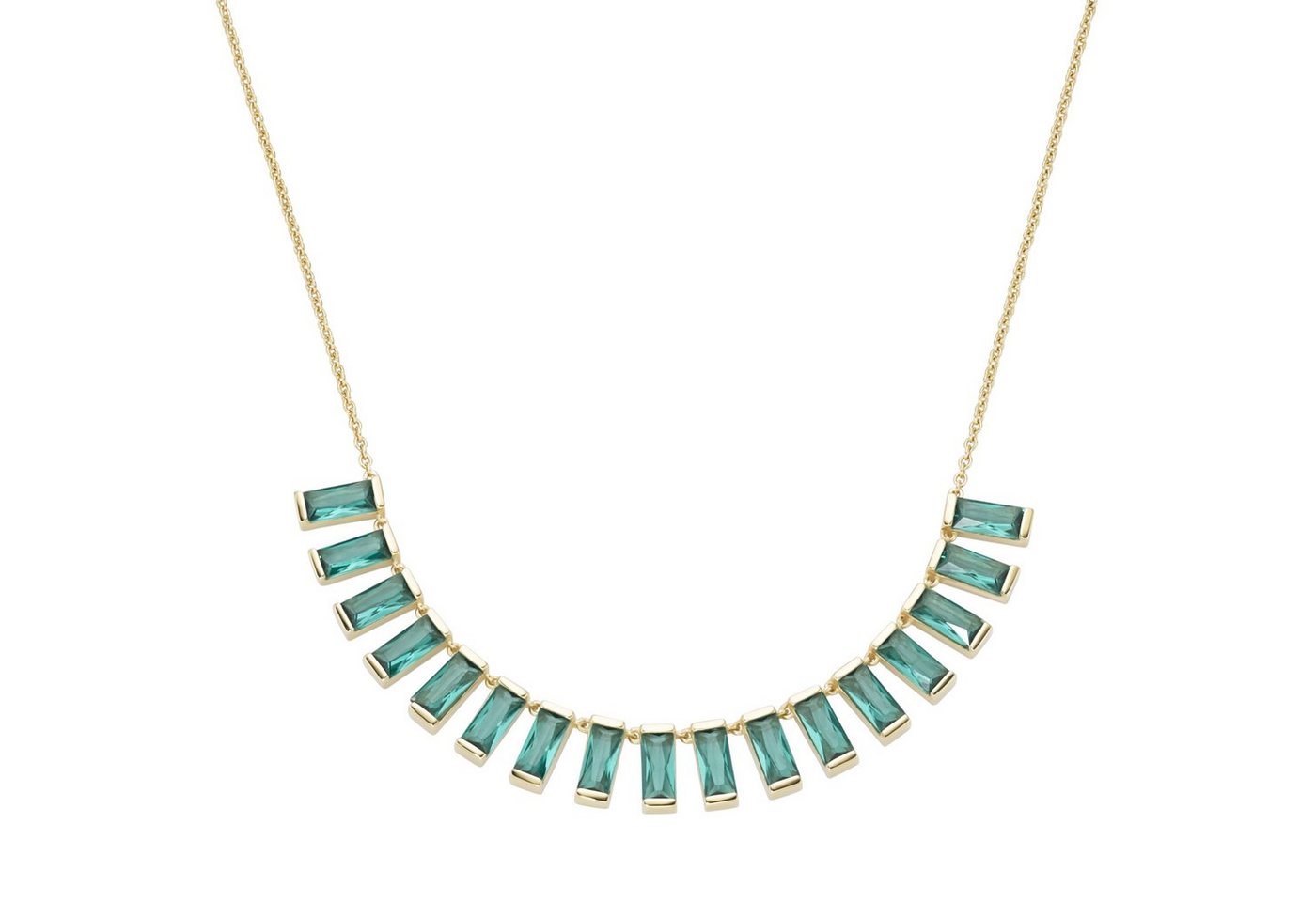 GIORGIO MARTELLO MILANO Collier Mittelteil grüne Kristallsteine, vergoldet, Silber 925 von GIORGIO MARTELLO MILANO