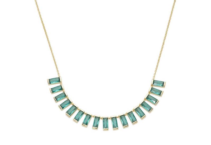 GIORGIO MARTELLO MILANO Collier Mittelteil grüne Kristallsteine, vergoldet, Silber 925 von GIORGIO MARTELLO MILANO