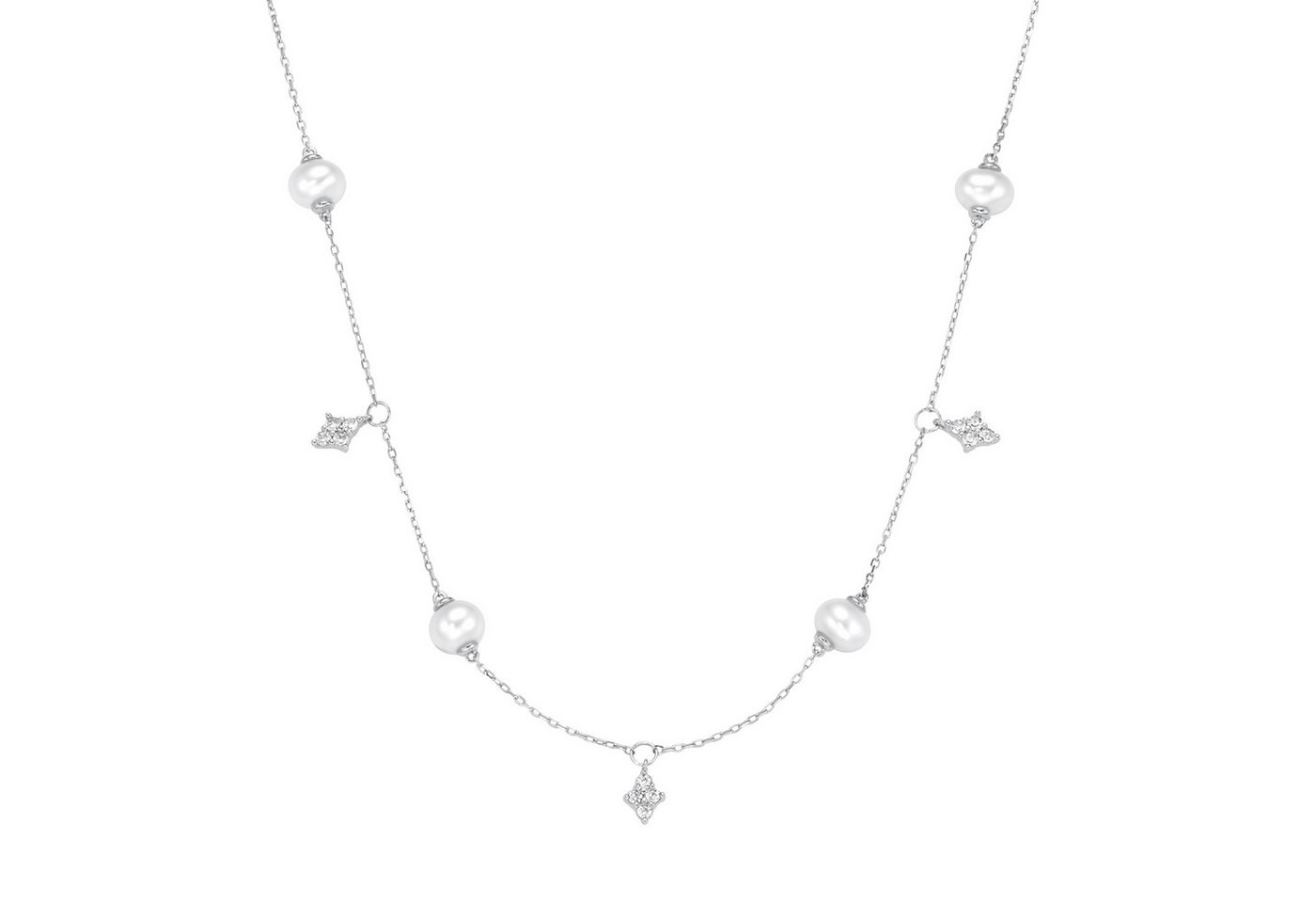 GIORGIO MARTELLO MILANO Collier Süßwasser-Perlen und Zirkonia, Silber 925 von GIORGIO MARTELLO MILANO