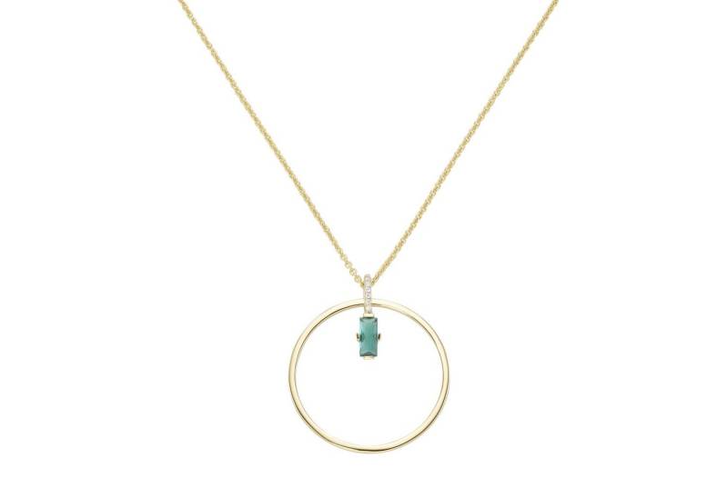 GIORGIO MARTELLO MILANO Kette mit Anhänger Anhänger mit Zirkonia und Kristallstein, vergoldet, Silber 925 von GIORGIO MARTELLO MILANO