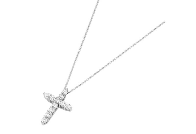 GIORGIO MARTELLO MILANO Kette mit Anhänger Kreuz mit Zirkonia, Silber 925 von GIORGIO MARTELLO MILANO